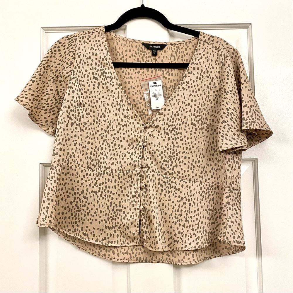 Express Animal Print Cropped Top